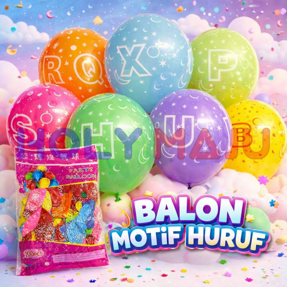 DCO ALPHABETH PRINTED BALLON BULK + MID PACK @20000PCS